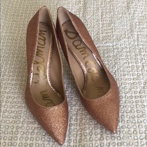 Sam Edelman Glitter Pumps - rose gold